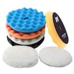 ZFE 6Pcs 6inch Waffle Buffing Polishing Pad Set For Car Polisher Detail Polishing