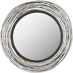 SAFAVIEH Home Collection Wired Wall Natural 21" Round Mirror for Bedroom Living Room Bathroom Entryway