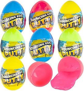 ArtCreativity Silly Putty Eggs for Kids, Set of 8, Pre Filled Easter Eggs with Bouncing Putty Inside, Great as Stress Relief Toys for Kids, and Easter Basket Stuffers Fillers