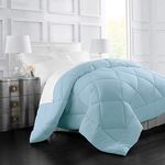 Jaipur Linen Comforter Double Bed 500 GSM Soft Microfibre for Heavy Winter AC Blanket/Duvet/Dohar/Quilt for All Weather Breathable -for Double Bed-Sky Blue