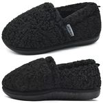 COFACE Slipper Boots for Women, Womens Booti Slippers, Sherpa Fleece Slipper Socks with Cozy Cloud Lining Black Size 8