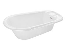 Rotho Babydesign Bath Tub, With Drain Plug, 0-12 Months, Bella Bambina, White, 200200001