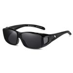 SHEEN KELLY Polarized Fit Over Prescription Glasses Wrap Around Sunglasses For Driving Night Vision Glasses