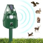 Solar Powered Mole Repellent, Rodent Repellent for Lawns, Waterproof Outdoor Animal Deterrent Devices for Gopher Squirrel Raccoon Snake Burrowing Rodent, Sound Frequency 10kHz