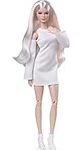 Barbie Signature Looks Doll (Tall, Blonde) Fully Posable Fashion Doll Wearing White Dress & Platform Boots, Gift for Collectors