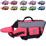 Vivaglory Dog Life Jackets, Pet Life Vest Lifesaver Dog Life Preserver with Extra Padding for Dogs, Extra Reflective Pink, M