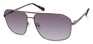 Kenneth Cole Men's Navigator Sunglasses, Matte Gunmetal/Gradient Smoke, 62mm