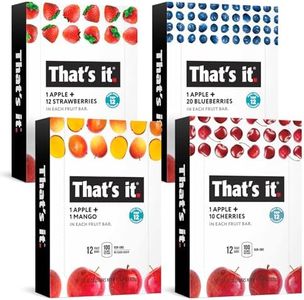 That's it. (48 Count) Variety Pack | Strawberry, Blueberry, Mango & Cherry flavors | 100% Natural Real Fruit bars. Strawberry. Plant-based, Vegan, gluten-free. No added Sugar. Top 12 allergen free