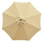 Sunnyglade 9ft Patio Umbrella Replacement Canopy Market Umbrella Top Outdoor Umbrella Canopy with 8 Ribs (Tan)