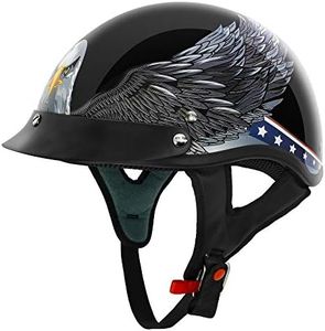 VCAN Cruiser New Patriotic Eagle USA Graphics Motorcycle Half Helmet