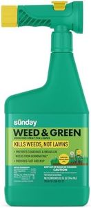 Sunday Weed & Green - Weed and Feed for Lawns - Pre-Emergent & Post-Emergent Weed Killer Spray - Includes Hose-End Sprayer - For Crabgrass, Broadleaf Weeds & Lawn Diseases - Covers 1,250 sq ft - 32 oz