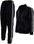 ChoiceApparel Mens Athletic 2 Piece Tracksuit Set, 888-black, Large