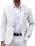 COOFANDY Men's Casual Blazers Slim Fit Lightweight Sport Coats One Button Suit Jackets White