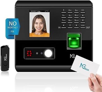 NGTeco Time Clocks for Employees Small Business with Face, Fingerprint, RFID and PIN Punching in One, Office Time Card Machine Automatic Punch with APP for iOS Android (0 Monthly Fee)