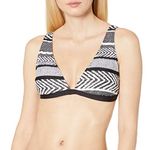 Kenneth Cole New York Women's Banded Bikini Swimsuit Top One Piece, Multi//Suit and Tie, Medium