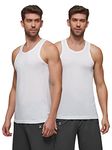 XYXX Men's Ace Premium Cotton Modal Round Neck Vest Pack of 2 (White;White; M)