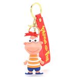 Daiyamondo Creative Amazing Elegant 3D Silicone Premium Key rings With Long Bow Suitable For Car Bike Keychains, Bag Charms, Gifts, Bag Pendant (Ferb Red Hair)