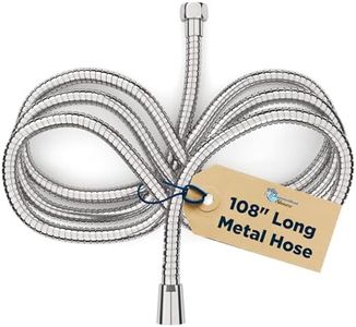 HammerHead Showers® ALL METAL 9 ft Shower Hose - CHROME – Extra Long 108” Attachment for Handheld Shower Head - Shower Hose Replacement