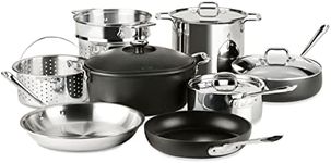 All-Clad Multi Material Cookware Set, 12-Piece, Silver and Black