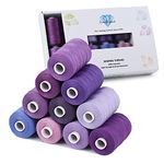 Simthread All Purpose Sewing Thread, 10 Spool Assorted Purple Series 1000 Yards Each Bobbin Polyester Thread for Sewing, Handy Polyester Sewing Threads for Sewing Machine - (Purple Series)