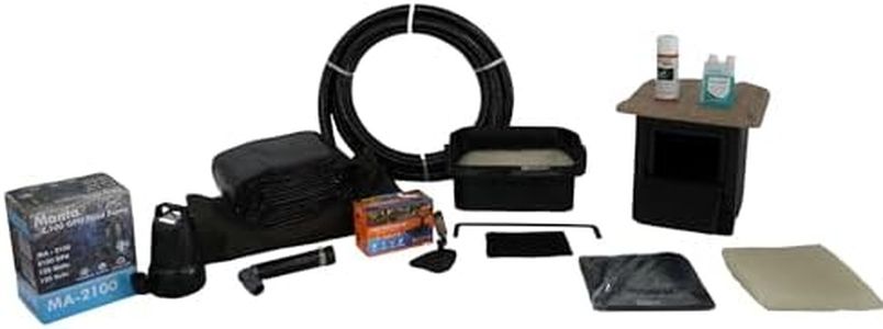 HALF OFF PONDS Simply Ponds 2,100 GPH Submersible Pump Pond Kit with 15' x 20' PVC Plastic Pond Liner for Water Garden & Koi Pond