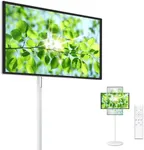 N newline 27" Rolling TV, EDLA-Certified Portable TV, Android 13, 8 GB +128 GB, Built-in 20,000 mAh Battery, 14H Playtime, Wireless Casting,10-Point Touch Screen Monitor for Home, Office, Gym