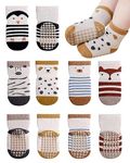 Witwot 5 Pairs Baby Socks Toddler Boys Girls Socks Kids Non Skid Grip Socks 1-2 Years