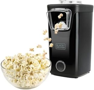 Black + Decker Popcorn Maker BXPC1100E 1100W Oil-Free Compact Preparation in Just 3 Minutes Multifunctional Measuring Cup Hot Air Red