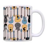 Music Lover Gifts Electric and Acoustic Guitar Mug Music Teacher Mug Music Themed Gift for Women Music Related Gifts Rock Gifts for Men Gift Coffee Mug Tea Cup Guitars