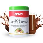 OZiva Daily Protein Activ for Women | Best Protein Powder for Women with 120g Protein, Probiotics, Shatavari for Increased Energy Levels, Bone Health and Hormonal Balance 300g (Chocolate, Pack 1)