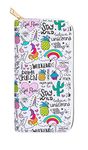 Drama Queen Wallet for Women - Multi-Purpose Designer Travel Wallet with Unicorn Rainbow & Animal Print - Multi-Pocket Long Hand Purse for Kids & Teen Girls