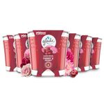 Glade Jar Candle, Scented Candle Infused with Essential Oils, Up to 42 Hour Burn Time, Cherry & Peony, Pack of 6 (6 x 129g)