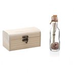 Personalised Gifts, Message in a Bottle, Wooden Treasure Chest