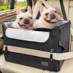 Petsfit Dog Car Seat for Small Medium Dogs, Dog Seat Car Back Seat, Safe, Stable Dog Car Seat with Seat Belt Retaining Clip and Plush Cushion for Small Dogs up to 20 kg, Black