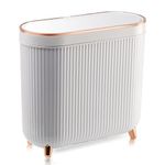 Supteron Bathroom Trash Can with Lid 3.2 Gallon Narrow Trash Can Small Plastic Trash Bin 12 Liter Rectangular Plastic Garbage Can with Press Type Lid for Bedroom Bathroom