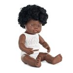 Miniland Miniland31154 Baby African Girl with Underwear 38 cm Doll, Colour