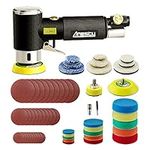 Air Orbital Sander, Mini Dual Action Random Orbit Sander Polisher Power Tool Sets with 1" 2'' 3'' Polishing Pads & Buffing Pads for Detail Sanding Polishing