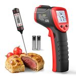 Eventek Infrared Thermometer Gun -50 ° C ~ 600 ° C (-58 ° F ~ 1112 ° F), Temperature Gun with 0.1-1.0 Emissivity and Meat Thermometer, Non-Contact Laser Thermometer Gun for Cook, Pizza Oven, Fridge