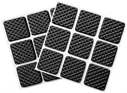 VOLO Silicone Self Adhesive Pads – Non Skid Square Floor Protector for Sofa, Chair, Table & Furniture Legs, Anti Scratch Noise Reduction Bumper for Home & Office (Black, Pack of 18 Pieces)