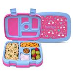 Bentgo Kids Prints Leak-Proof, 5-Compartment Bento-Style Kids Lunch Box - Ideal Portion Sizes for Ages 3 to 7 - BPA-Free, Dishwasher Safe, Food-Safe Materials (Rainbows and Butterflies)