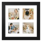 DUENPY 10x10 Collage Picture Frame 4x4 Collage Picture Frame Displays Four 4x4 inch Photos Collage Available Horizontal Wall Mounting Display and Vertical Black