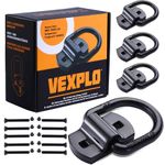 VEXPLO 1/2'' Trailer D Rings for Trailers Truck Bed Hooks, Heavy Duty Bolt On Forged Truck Tie Downs & Anchors Rated 12000Lbs Break Strength (Pack of 4)