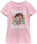 Nickelodeon Explorer Dora and Boots Girls Short Sleeve Tee Shirt, Light Pink, X-Large