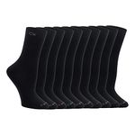 Calvin Klein Women's Crew Socks, 10-pack, Combed cotton, Socks for Women (Black)