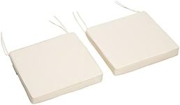 Outsunny Set of 2 Chair Cushion Seat Pads Dining Chair w/Straps Indoor Garden Patio Mat 45L x 45W x 5T cm, Cream White