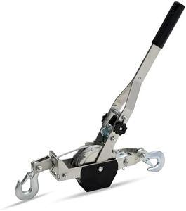POLESTAR Come Along Winch, 1500 lbs Pull Capacity, 15 ft Steel Cable Hand Winch with 2 Hooks, Heavy Duty Dual Ratchet Cable Winch Puller, Automotive Towing Hoist Puller for Recovery, Moving, Securing