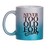 Blue and Silver Gradient Glitter Mug Disney Themed Coffee Mug Disney Hot and Cold Beverages Cup Ceramic 325 Ounces The Best Gift for Every Disney