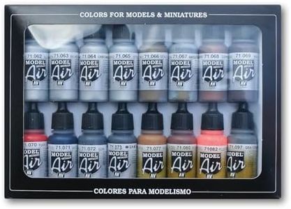 71181 Model Air Metallic Effects 16 Colour Acrylic Airbrush Paint Set