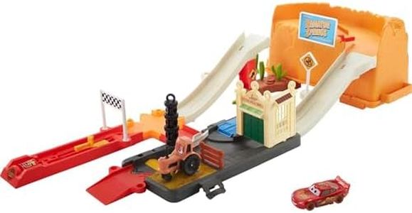 Disney and Pixar Cars Race & Go Playset with Storage Tub & 1 Car