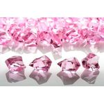 Daily Crafts 100g Pink Fake Crushed Ice Rocks, Acrylic Diamond Crystals Fake Diamonds Plastic Ice Cubes Fake Ice Cubes Acrylic Gems for Home Decoration Wedding Display Vase Fillers